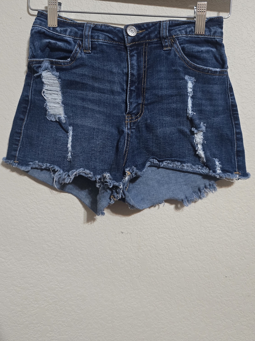 Almost Famous Dark Blue Distressed Denim Shorts